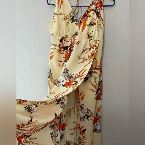Simplee Halter Backless Boho Maxi Dress Size Large Floral Print - Picture 7 of 7